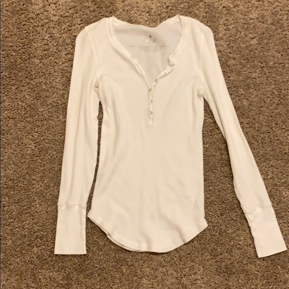 White AERIE Henley